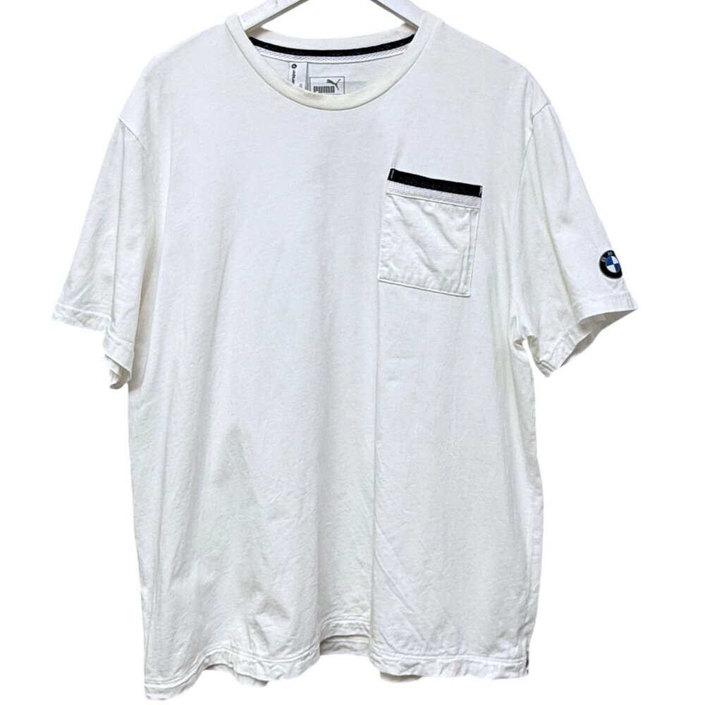 BMW Motorsports Puma White Graphic Tee XL Short Sleeve Cotton Logo Shirt